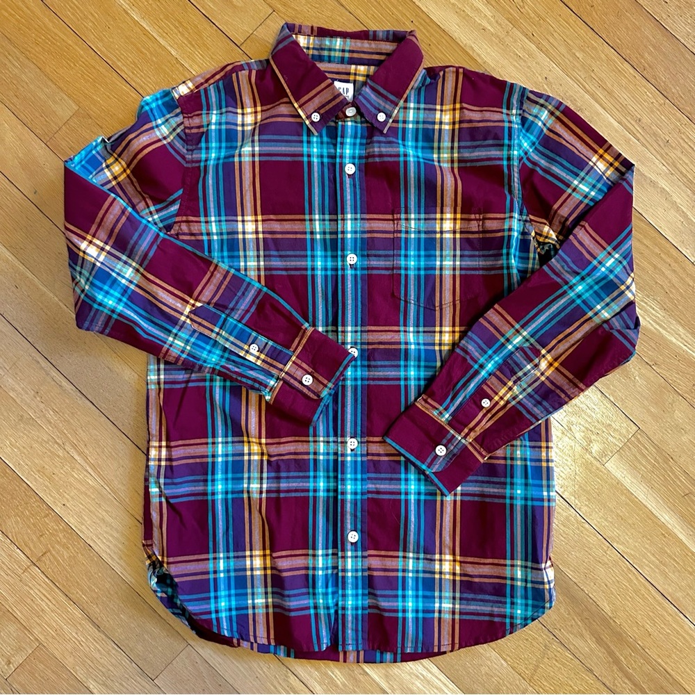 Gap Kids Plaid Button Down Shirt. Size XXL